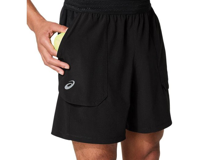 【曼森體育】ASICS 亞瑟士 7吋平織 短褲 男款 ACTIMOTION 海外版 網球短褲 黑