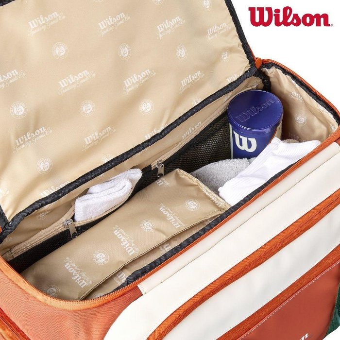【曼森體育】Wilson ROLAND GARROS SMALL DUFFEL Cream 圓筒包 可裝2支球拍 法網系列