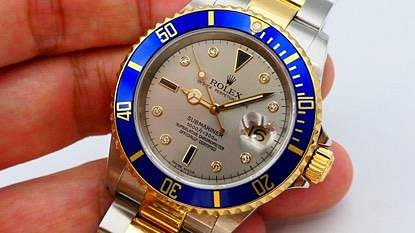 【美好時光】罕見末代灰鑽（會賺）極美品ROLEX勞力士16613SG灰色鑽面Serti Dial