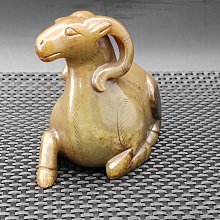 戰漢時期高古和田玉玉羊高古玉玉質為和田玉器形整體完整局部鈣化受沁玉
