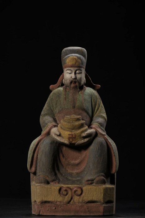 木製神像 彫刻 木雕財神爺造像高27cm 寬14cm 厚8cm 重460克【二手】10764 | Yahoo拍賣