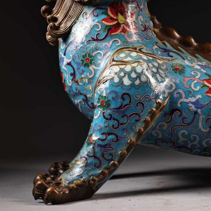 銅胎景泰藍 琺瑯彩 香炉 蔵友館蔵品・銅製・塗金・景泰藍・琺瑯彩・福