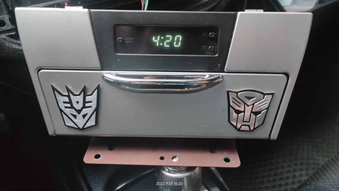 三菱01-07年~(灰銀色)時鐘盒含時鐘~GLOBAL LANCER VIRAGE IO~