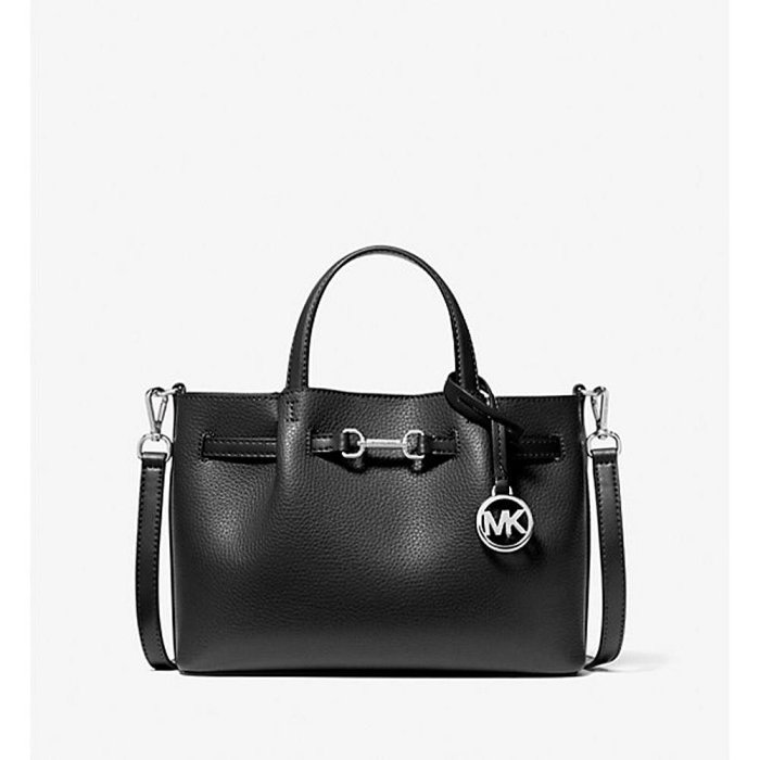 【Michael Kors】專櫃經典款 Carson 荔枝紋防刮皮革斜背/手提兩用包(雙色可選)