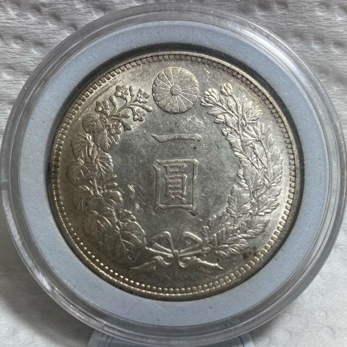 保真】龍銀1894年M27日本明治27年壹元龍銀大日本明治二十七年