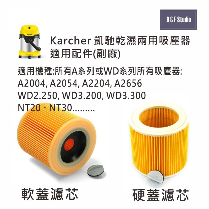 德國KARCHER凱馳乾濕兩用吸塵器濾芯/濾網 WD3.300/WD3300 臺灣現貨 副廠 居家達人MF011