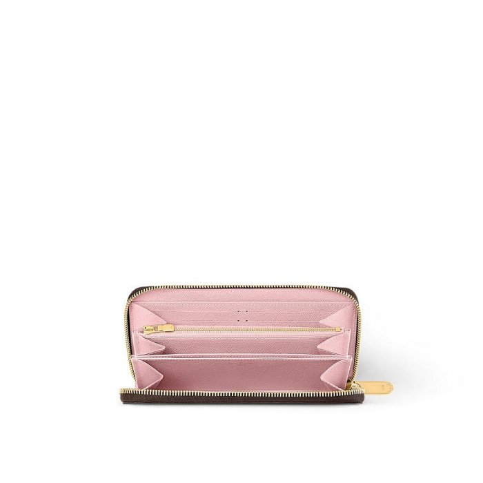 Louis Vuitton LV 路易威登 ZIPPY 新版經典老花拉鍊長夾/手拿包 芭蕾粉色內裡 M41894