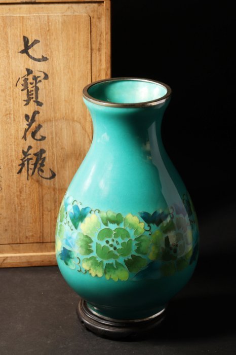 2559 七宝焼　琺瑯　花瓶 2559 七宝焼 琺瑯 花瓶 美術品・アンティーク・コレクション