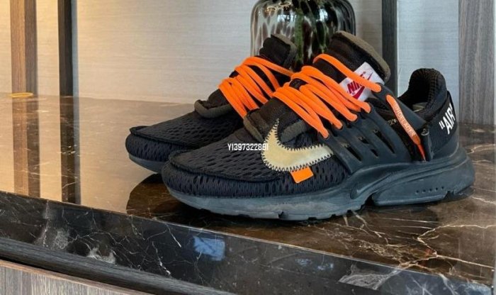 Off White x Nike Air Presto 純黑百搭魚骨鞋慢跑鞋AA3830-002 Yahoo拍賣