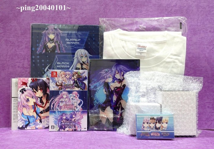 ☆小瓶子玩具坊☆NS 超次次元戰記 戰機少女 Re;Birth 三重包~Ebten店舖 3D水晶座+T恤-L 限定套組 (日版)