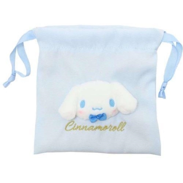 【震撼精品百貨】大耳狗 Cinnamoroll~日本Sanrio三麗鷗 大耳狗絨毛玩偶尼龍束口袋 (藍大頭款)*17725
