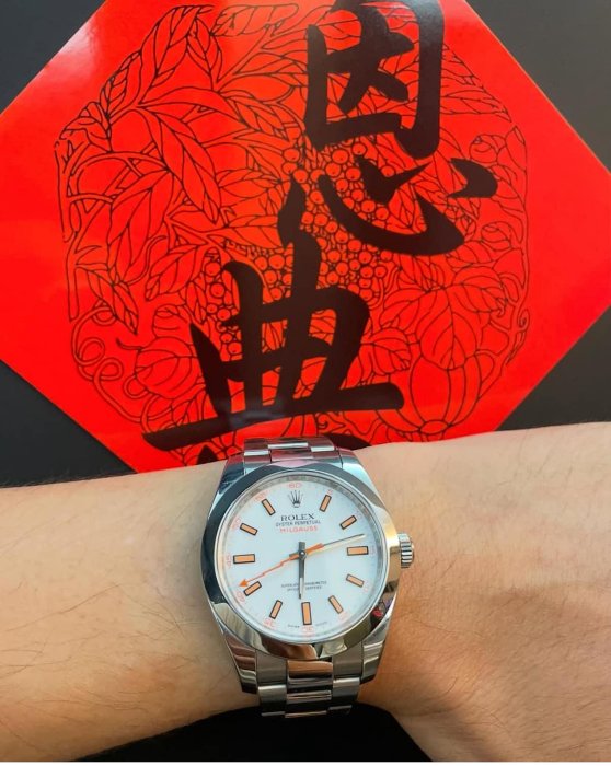 勞力士116400 Milgauss正錶冠ROLEX防磁錶 白面橘色閃電針【中山區恩典當舖】愛馬仕香奈兒名牌包典當借錢質押