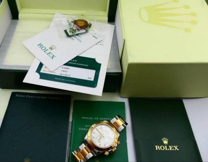 【美好時光】ROLEX 116523罕見珍珠貝母面盤半金迪通拿Daytona美品 116520 116503參考
