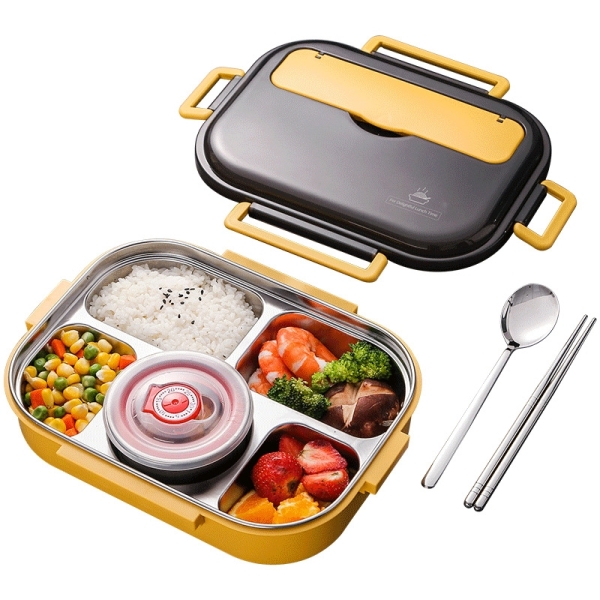 莫蘭迪新色 304不鏽鋼五格便當盒(附餐具+湯碗) 飯盒 餐盒 保溫 餐盤 便當袋需另購