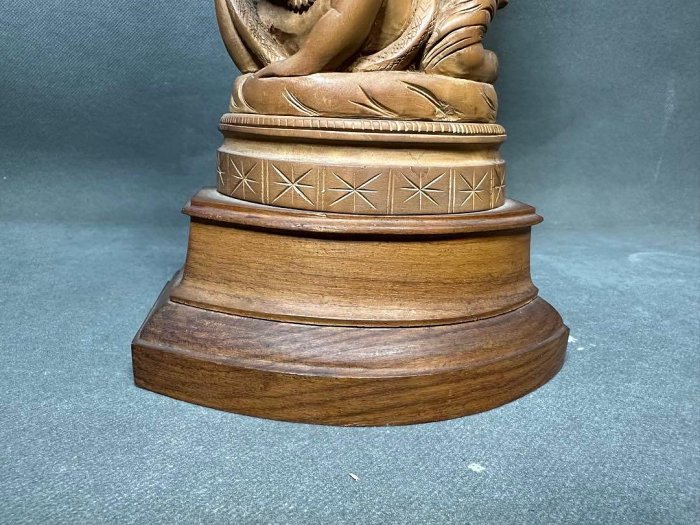 印度白檀木雕弁財天佛教美術佛像古董木像木製佛教擺飾| Yahoo拍賣