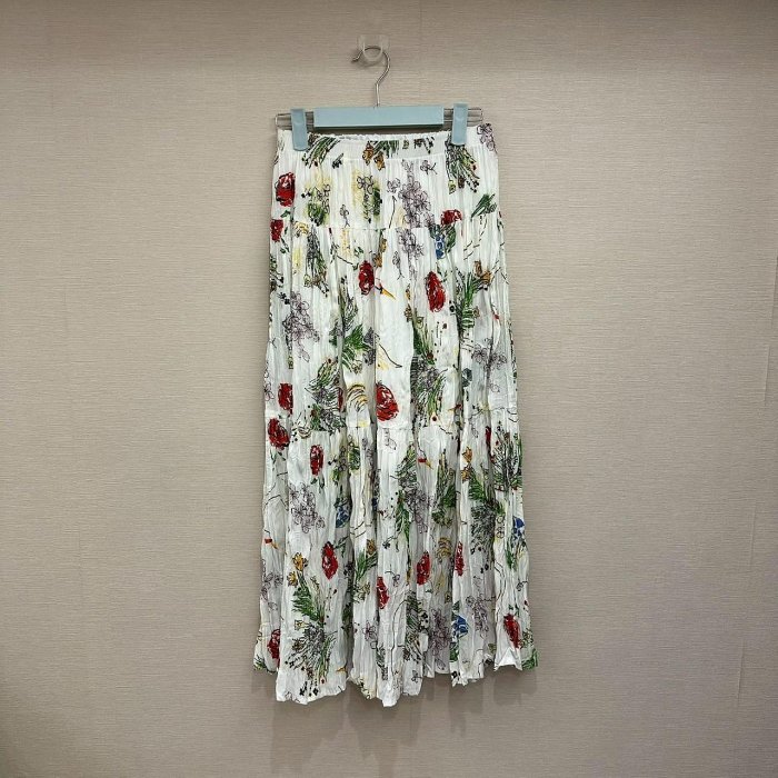 [內襯裙黃漬] Uniqlo Ines de la Fressange 花朵圖案細褶裙 size S 425448
