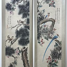 馬家桐 花鳥圖 馬家桐】花鳥，純手繪四條屏，單屏裝裱尺寸：245*57.5cm ，畫芯尺寸