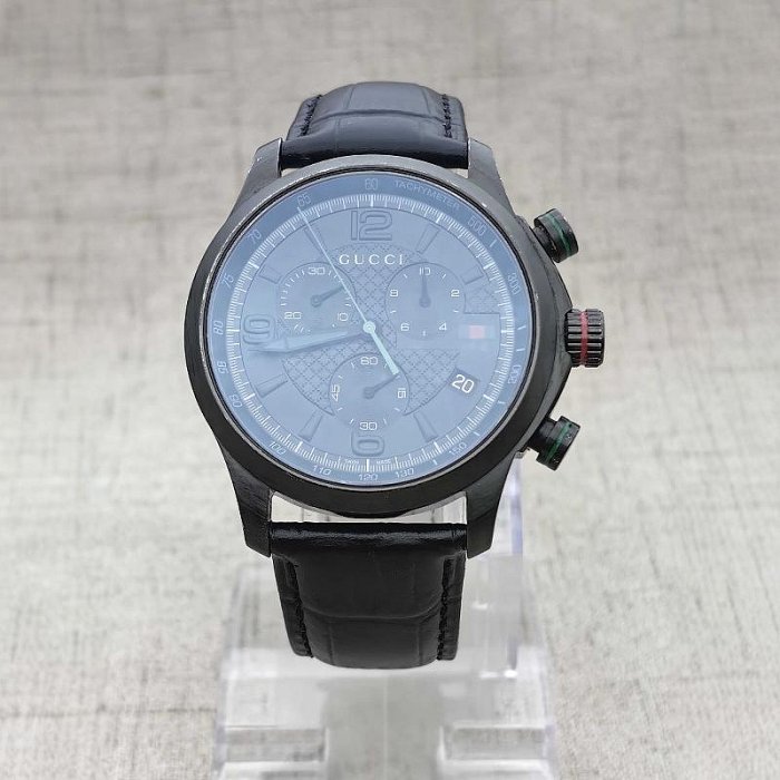 二手原裝GUCCI古馳G-TIMELESS系列男士石英表大表盤商務手表126.2