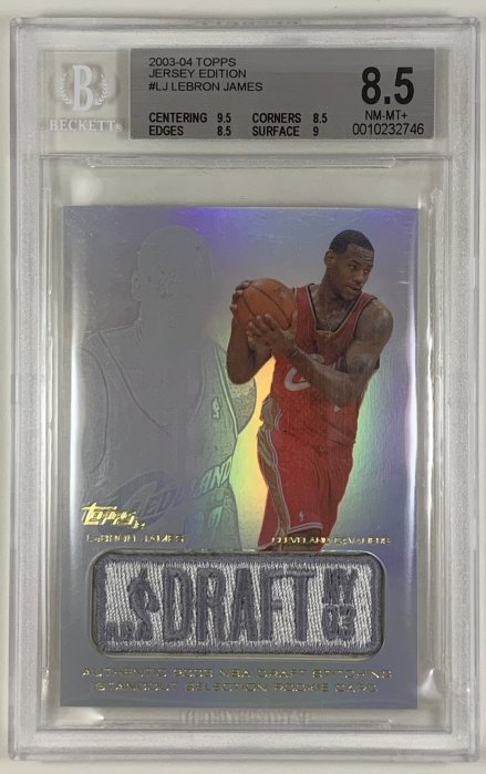 喇叭新人鑑定卡 2003-04 Topps Jersey Edition LeBron James RC BGS 8.5