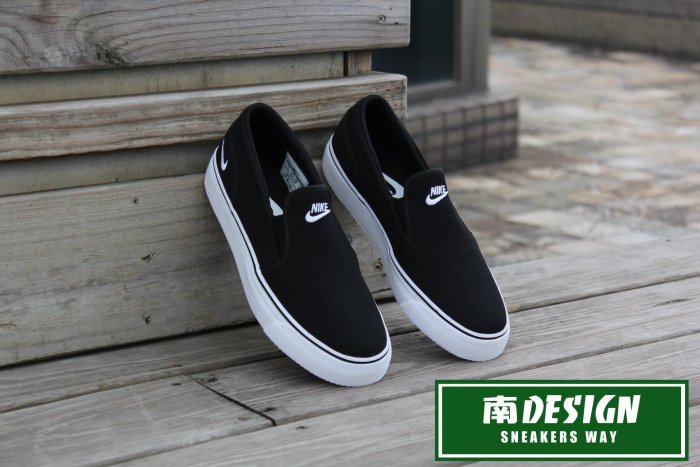 南◇2016 5月Nike Toki SLIP ON 帆船鞋懶人鞋帆布鞋黑白海外限定刺繡勾