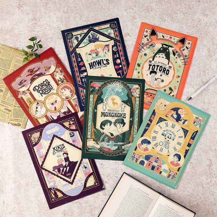 吉卜力日本正品日本製A4 資料夾復古燙金藝術框宮崎駿紅豬L夾文件夾