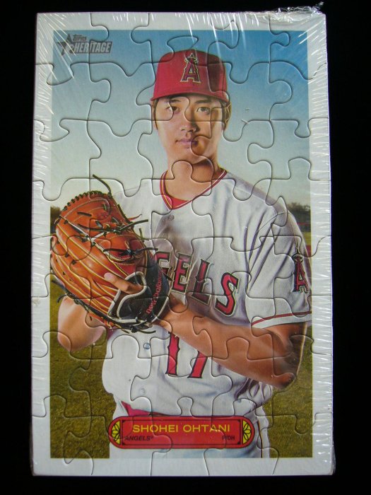 大谷翔平漂亮復古樣式大尺寸拼圖卡2023 Topps Heritage 1974 Puzzle