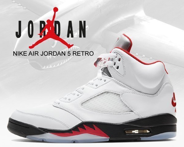 經典OG風範NIKE AIR JORDAN 5 RETRO FIRE RED 流川楓白黑紅DA1911-102