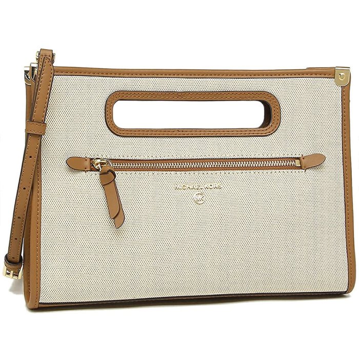 【Michael Kors】專櫃新款 JANE系列超輕帆布手提/單肩包兩用包