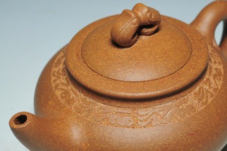 中国古美術　民国期　冬瑞鳳銘　碧玉　紫砂壺 中国古美術民国期冬瑞鳳銘碧玉紫砂壺