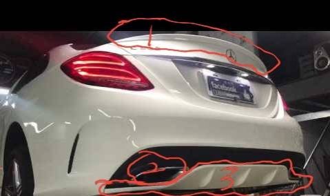 BENZ 賓士 W205 C300 原廠後下巴.前水箱護罩.尾飾管.方向燈殼 C180 C200 C250