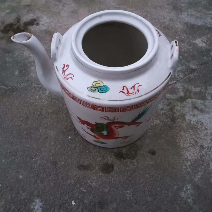 嚴選逾半世紀老龍鳳茶壺，裂紋獨特添風采，推薦收藏！ 粉彩茶壺茶具