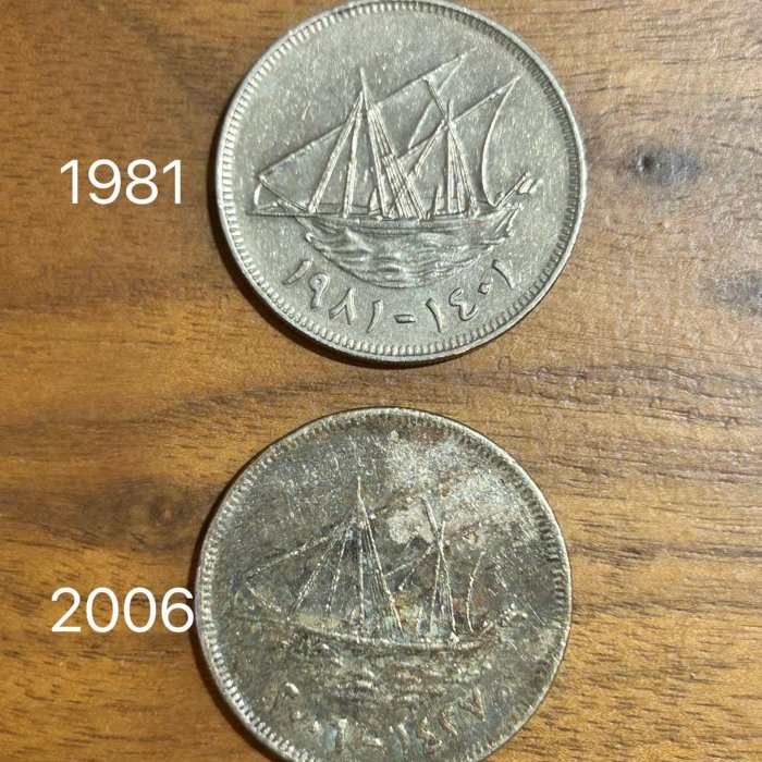 H2Shop】中東科威特Kuwait 100 fils 費爾1981-2006年單桅帆船圖案銅鎳