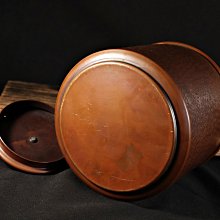 桑園の】日本高級金工島倉堂銅壺542g 鎚起銅器鎚目筒形提樑壺水柱湯沸T