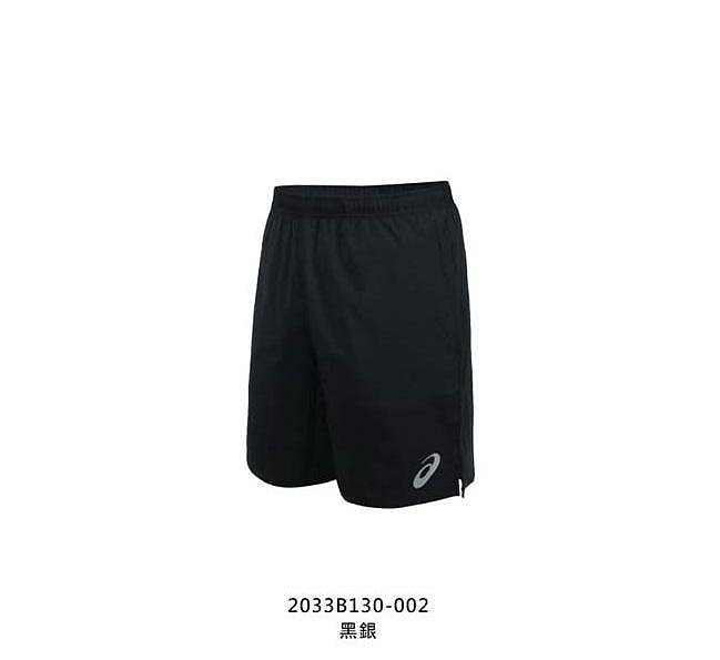 【曼森體育】ASICS 亞瑟士 平織短褲 運動短褲 2033B130-002 黑銀