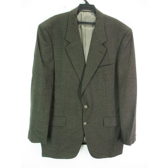 男 ~【MICHEL RENE】棕黑色細格紋羊毛(100%)西裝外套 36/52號(1B6)~99元起標~ | Yahoo拍賣