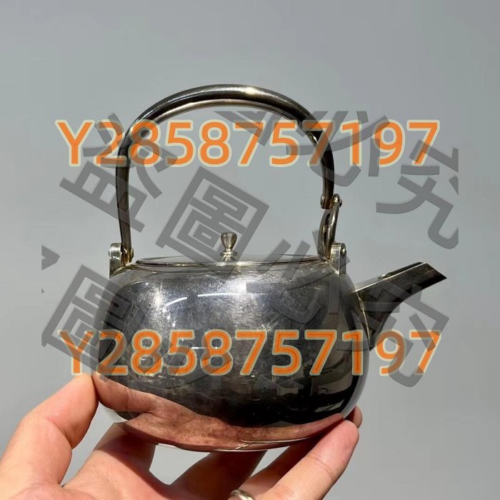 日本老銀壺明治時期金龍堂主松尾忠久作純銀壺高13cm直徑古玩舊藏回流