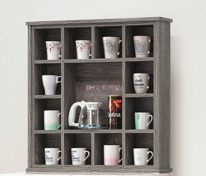 【DH】商品貨號E864-3商品名稱 《施勝發》工業風灰橡12格杯架(圖一)臺灣製.新品特價