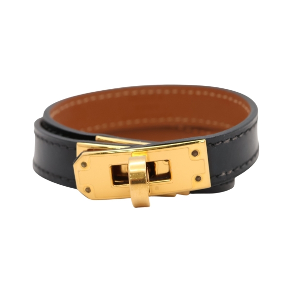 HERMES 愛馬仕 黑色 Box牛皮 Kelly Double Tour 手環 Z刻 金釦 【二手名牌BRAND OFF】