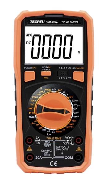 TECPEL 泰菱 》DMM-8007A 數位LCR三用電錶 具有電容、電感、頻率、電晶體hFE 測試功能