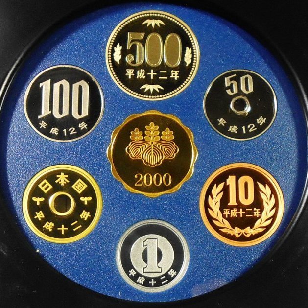 日本平成12年2000年明治七年造幣局特別[中心純銀]紀念銀章套幣附說明書