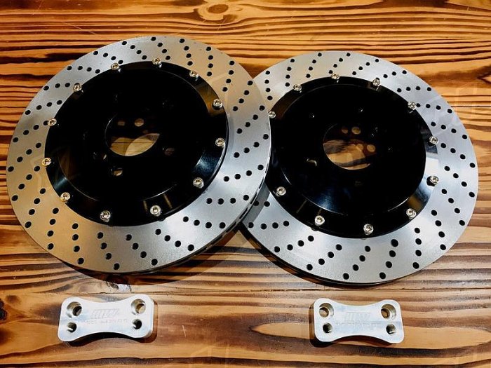 BMW F10 520d 520 523 528 後370mm雙片式加大碟盤【YLTECH】