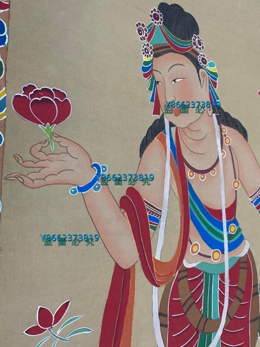 編號DH一18精品四尺中堂畫張大千觀音畫手繪之作實物攝—圖—物材【藝海拾
