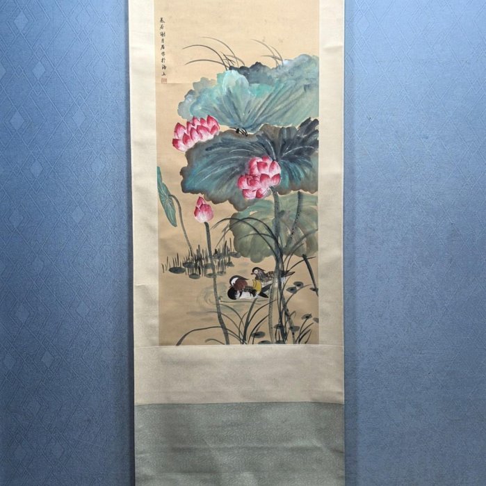 可議價LHH 93 謝月眉精品紙本：花鳥畫心尺寸：46?98.5釐米196180古玩