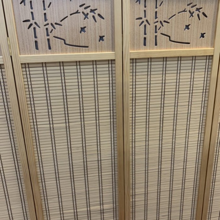 全新四片式竹簾屏風木製屏風隔間屏風裝飾屏風日式禪風居家家飾客廳書房