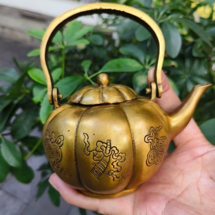 提梁南瓜八宝茶壺 酒壺 茶道置物 煎茶道具 提樑南瓜八寶茶壺酒壺茶道置物煎茶道具| Yahoo拍賣