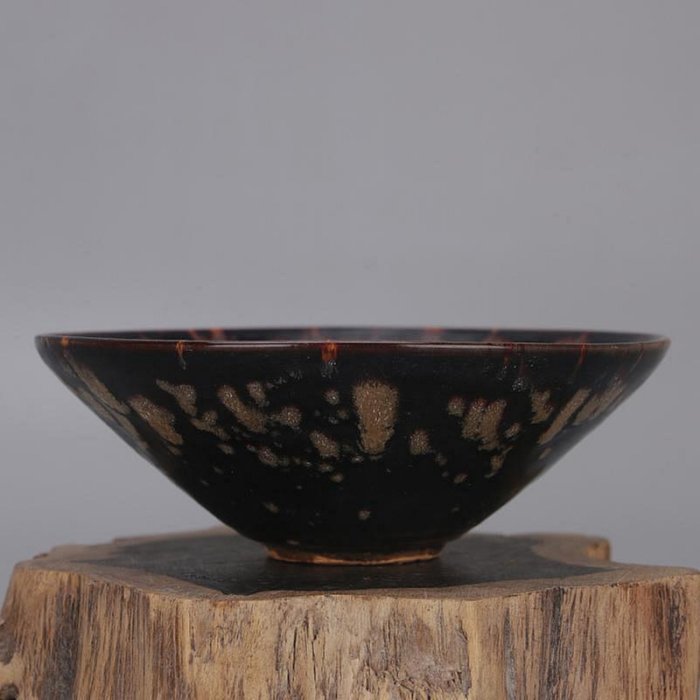 古陶店宋吉州窯滿天星斗笠碗仿古出土瓷器古玩古董家居裝飾擺件收藏品gc