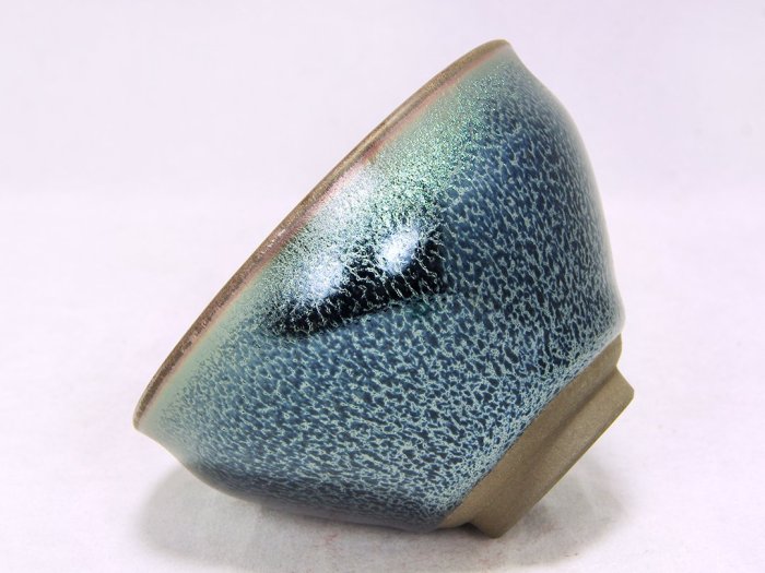 建盞藍麒麟紋束口盞高級工藝師-徐祖霖-附證書&錦盒&提袋建陽吉州窯油滴