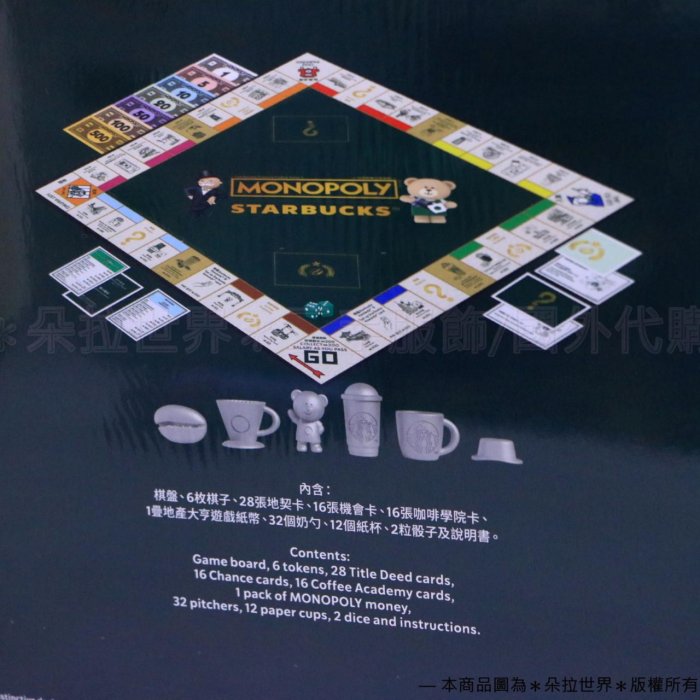 香港限定MONOPOLY 地產大亨x 星巴克STARBUCKS 聯名款大富翁桌遊遊戲25