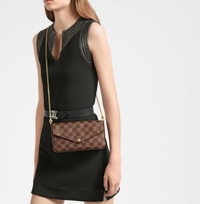 LV Monogrom 三合一 可拆 鏈帶 鮮紅 內層 斜背 手拿 信封包 N63032 現貨