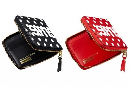 正品Supreme x Comme Des Garcons 聯名款圓點黑紅色錢包川久保玲零錢包